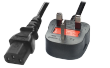 Quiet PC IEC C13 UK Mains Power Cord, 1.8m (Type G)
